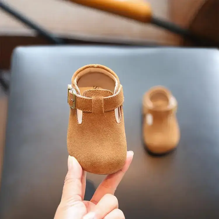 Girls' Leather Birkenstock Shoes Black Brown