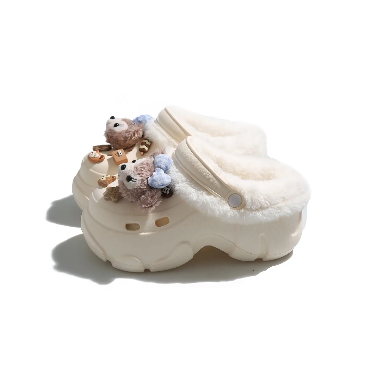 2025 Winter Ins Creative Eva Clogs Women's Thick-Soled Non-Slip Toe-Cap Arch Support Cotton Slippers