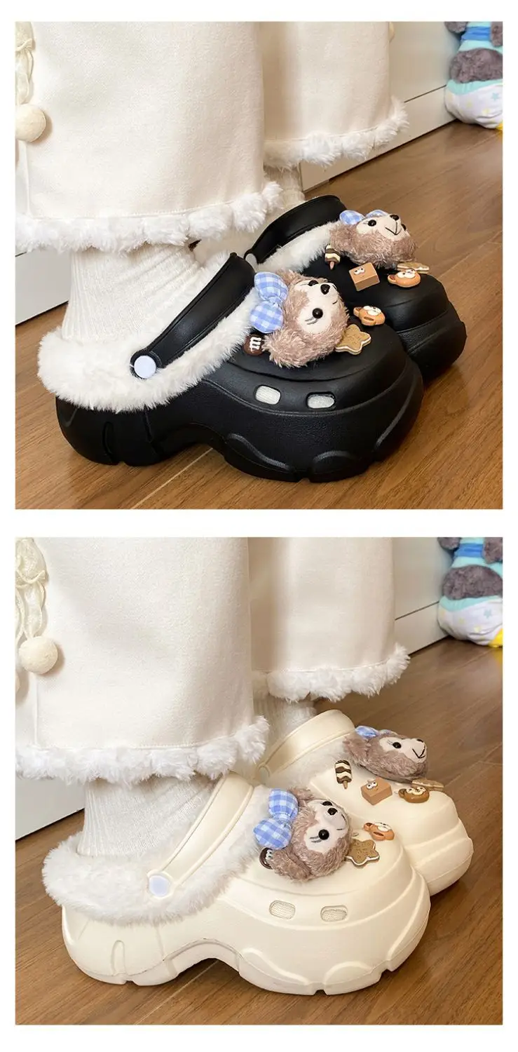 2025 Winter Ins Creative Eva Clogs Women's Thick-Soled Non-Slip Toe-Cap Arch Support Cotton Slippers — feature 15
