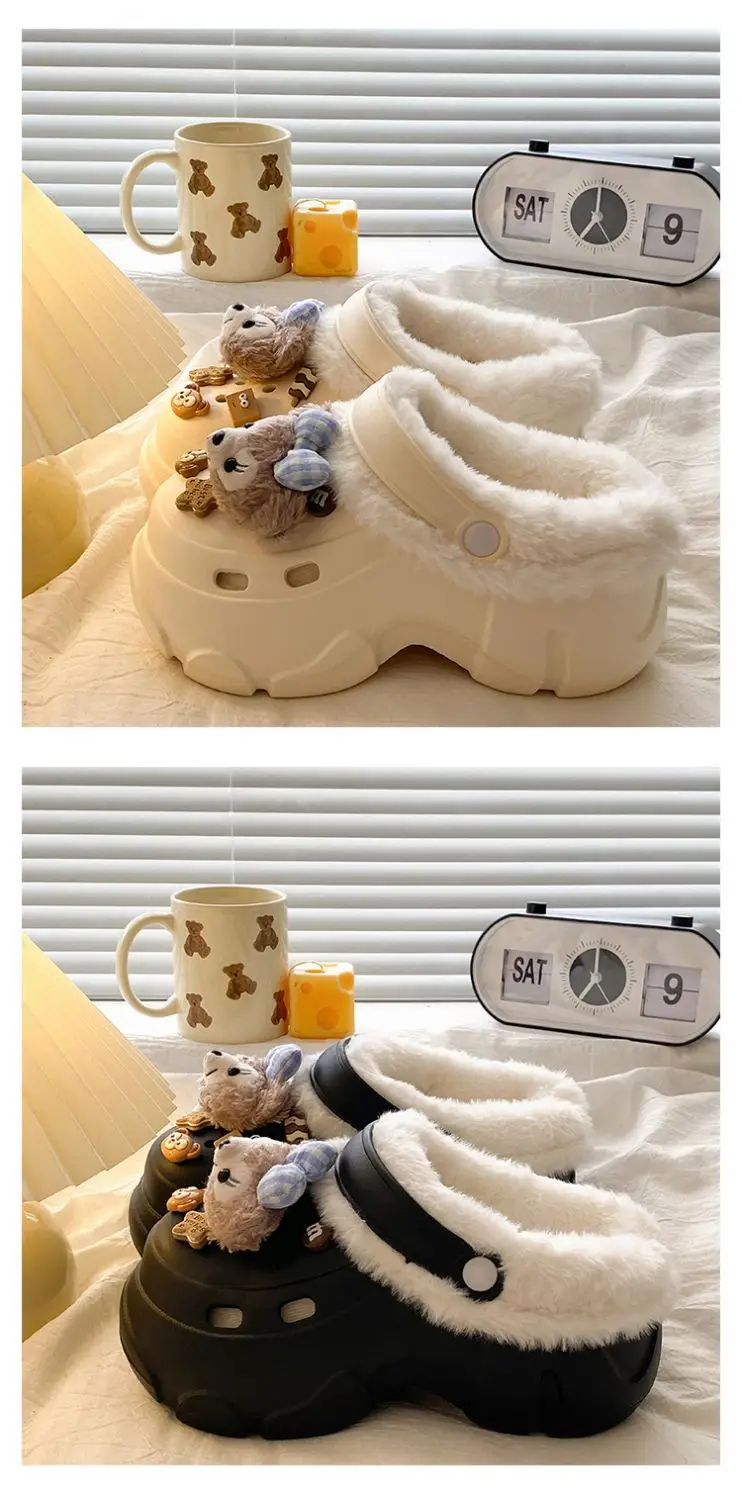 2025 Winter Ins Creative Eva Clogs Women's Thick-Soled Non-Slip Toe-Cap Arch Support Cotton Slippers — feature 16