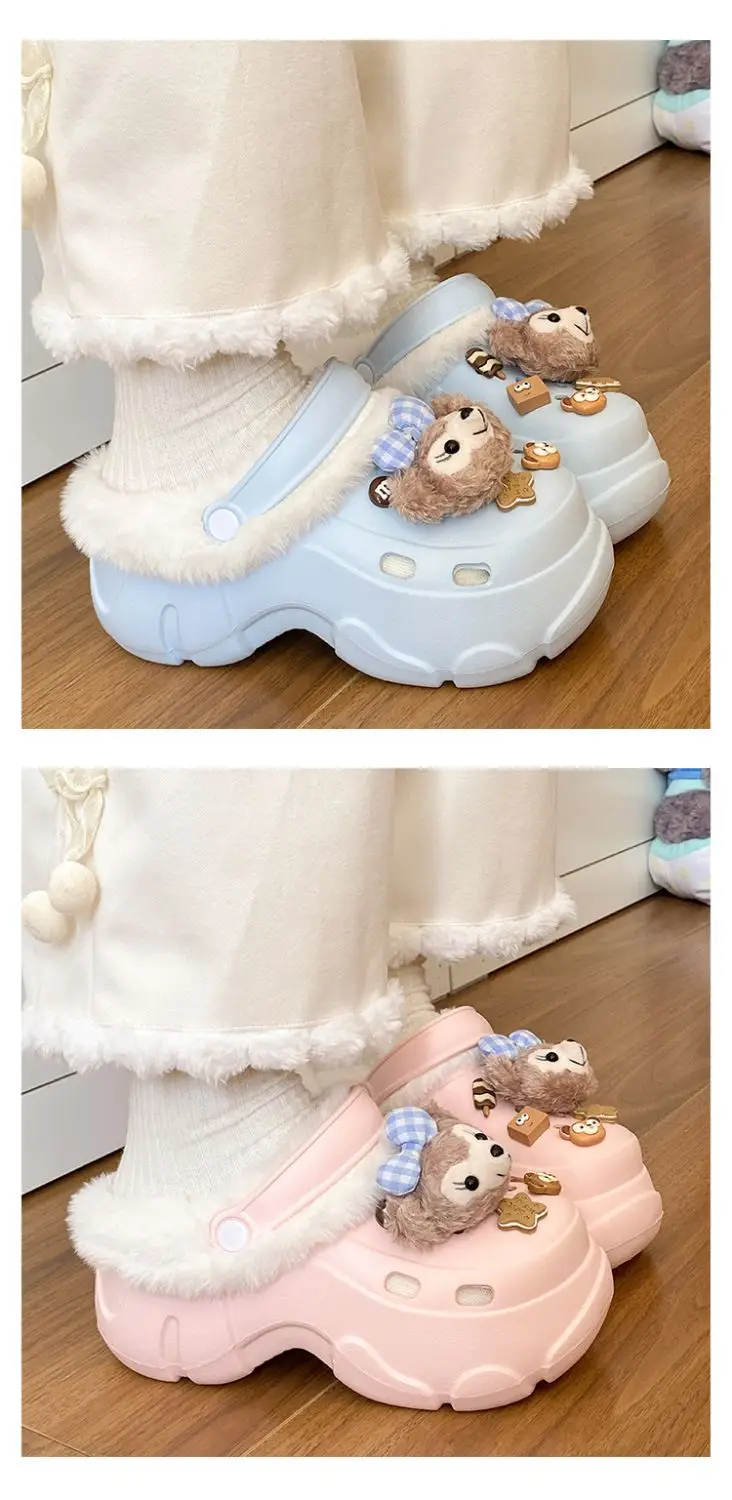 2025 Winter Ins Creative Eva Clogs Women's Thick-Soled Non-Slip Toe-Cap Arch Support Cotton Slippers — feature 22