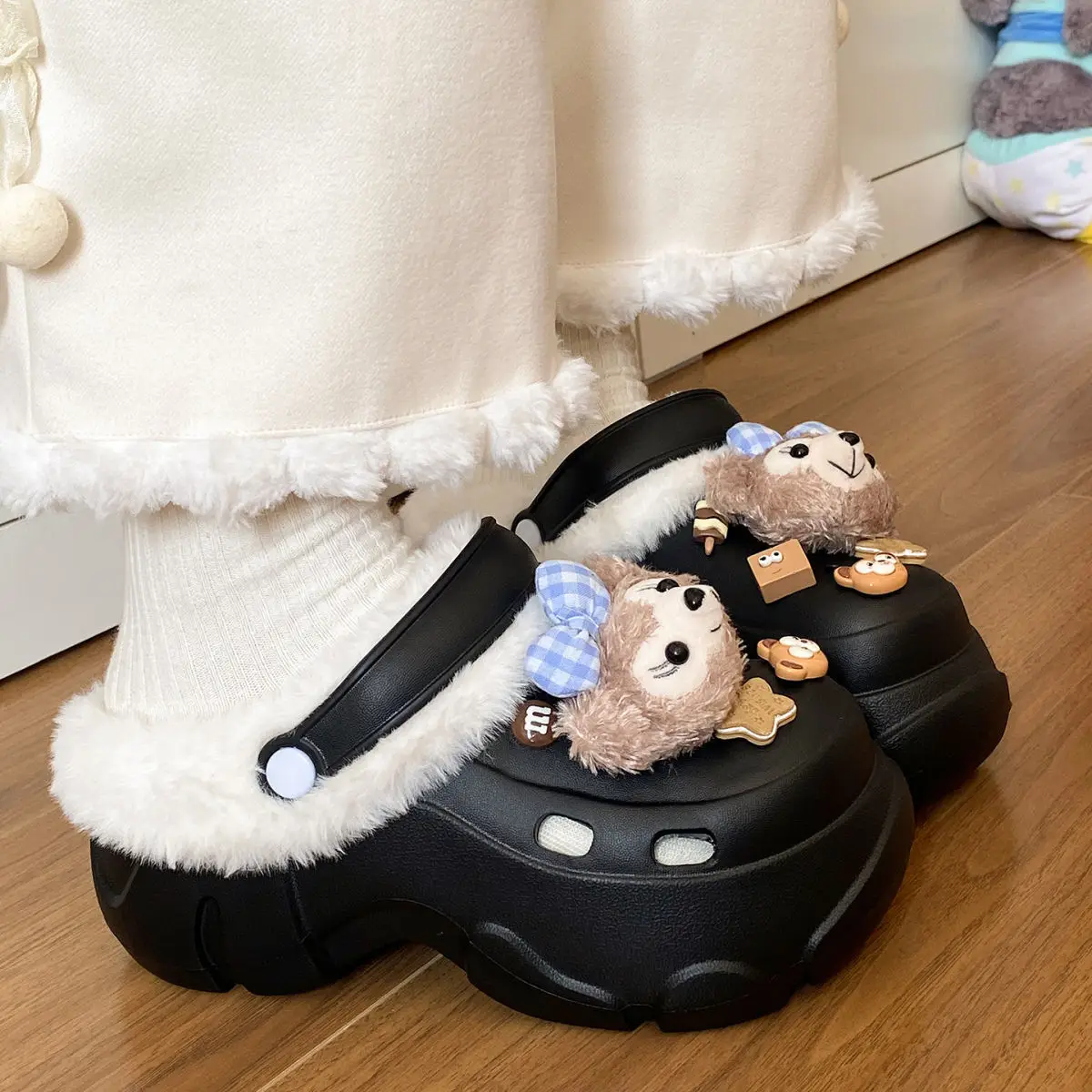 2025 Winter Ins Creative Eva Clogs Women's Thick-Soled Non-Slip Toe-Cap Arch Support Cotton Slippers — feature 27