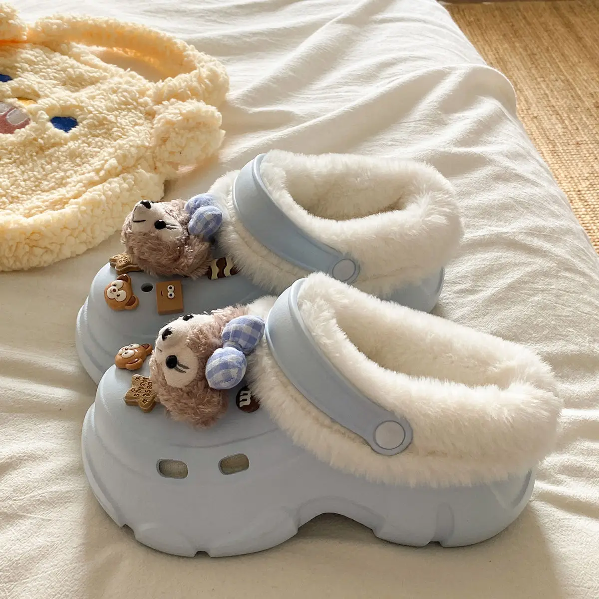 2025 Winter Ins Creative Eva Clogs Women's Thick-Soled Non-Slip Toe-Cap Arch Support Cotton Slippers — feature 32
