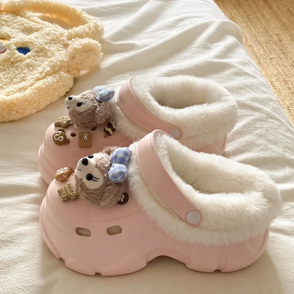 2025 Winter Ins Creative Eva Clogs Women's Thick-Soled Non-Slip Toe-Cap Arch Support Cotton Slippers — feature 33