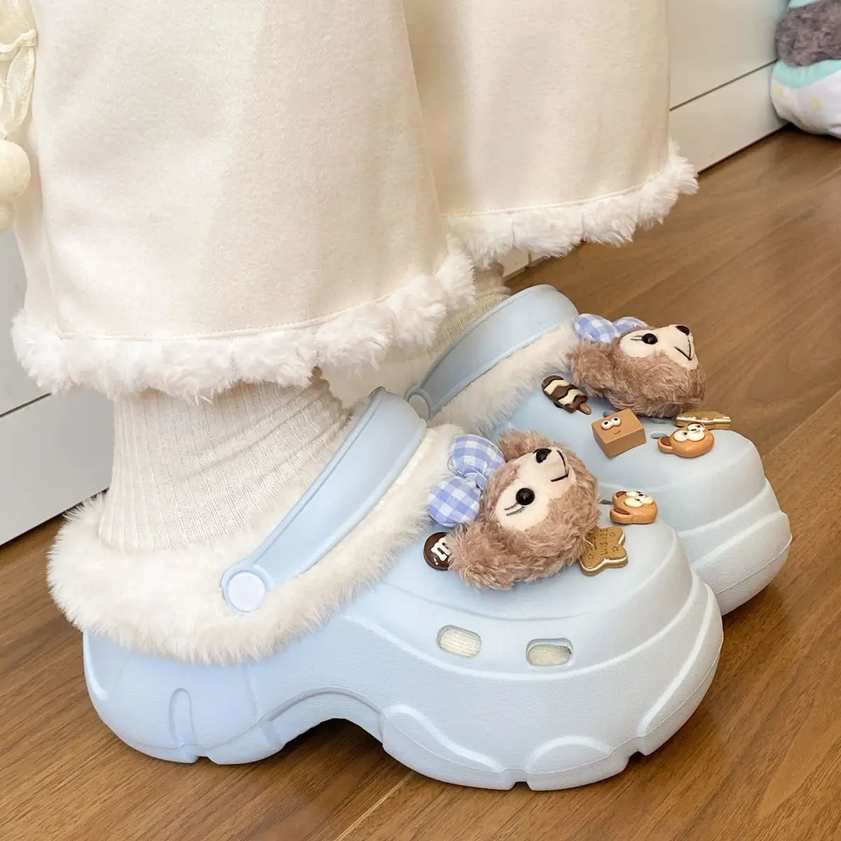 2025 Winter Ins Creative Eva Clogs Women's Thick-Soled Non-Slip Toe-Cap Arch Support Cotton Slippers — feature 38