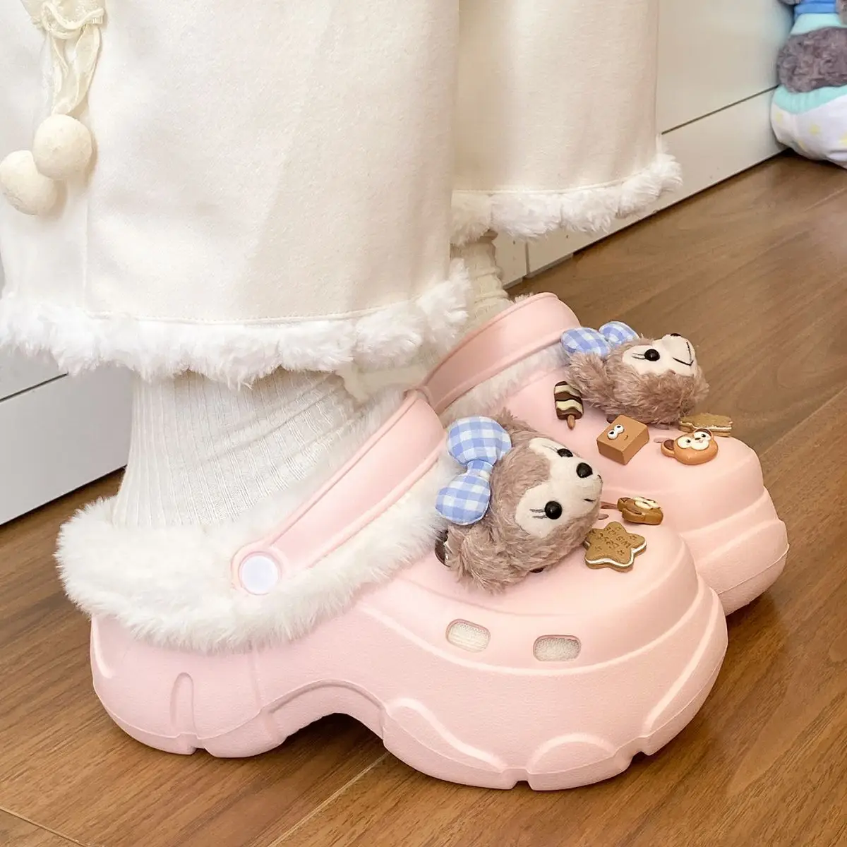 2025 Winter Ins Creative Eva Clogs Women's Thick-Soled Non-Slip Toe-Cap Arch Support Cotton Slippers — feature 39