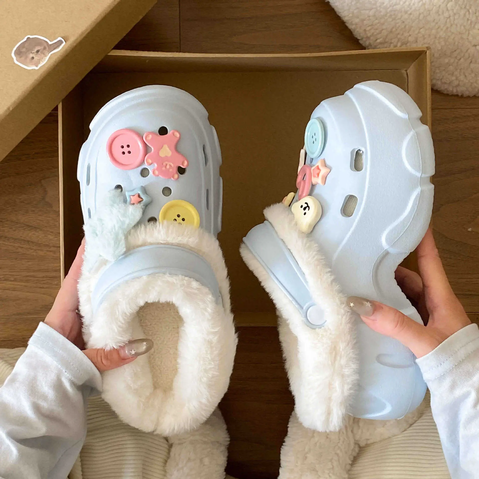 Cute Embroidered Eva Clogs for Girls Winter Ins - Image 7