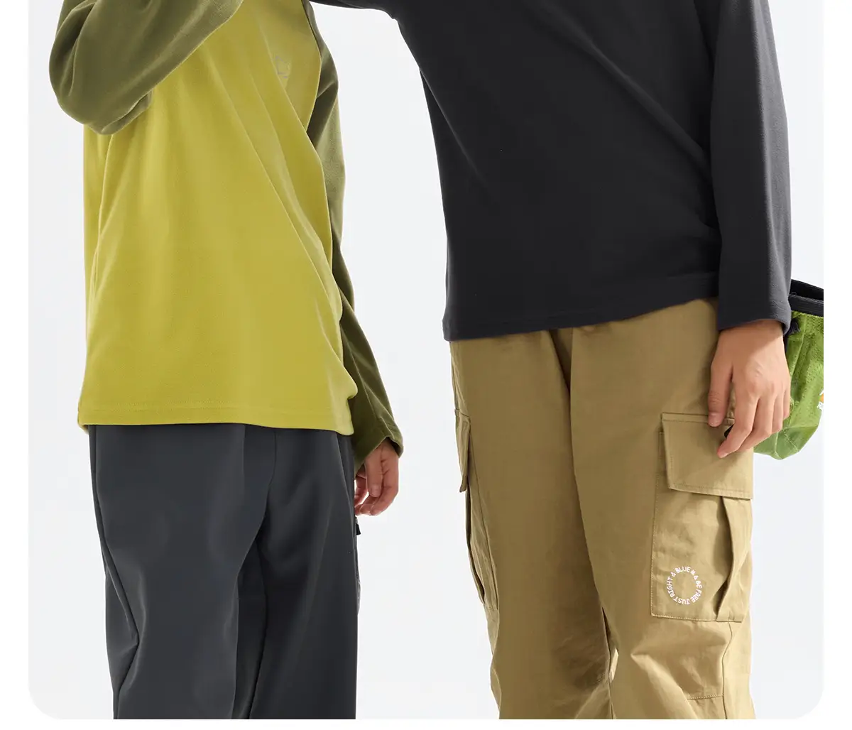 Children's Long Sleeve T-Shirt Light Green Grey — feature 13