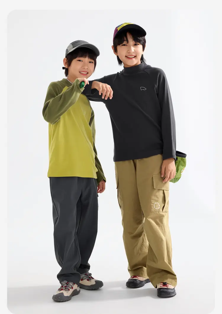 Children's Long Sleeve T-Shirt Light Green Grey — feature 28