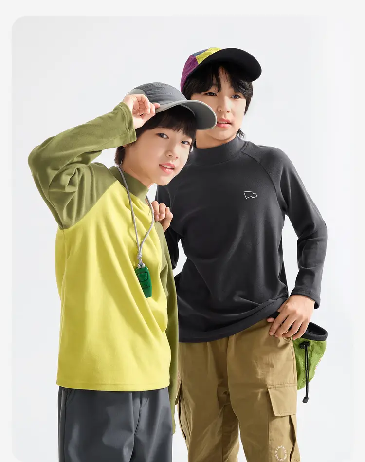 Children's Long Sleeve T-Shirt Light Green Grey — feature 29