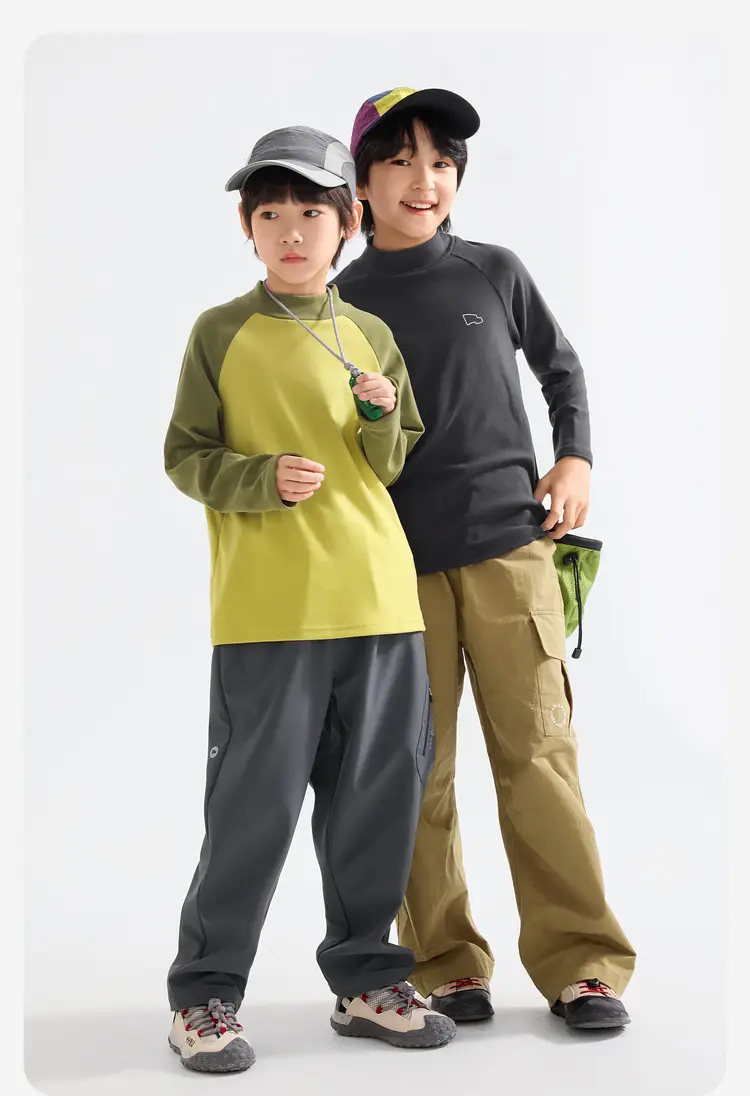Children's Long Sleeve T-Shirt Light Green Grey — feature 30