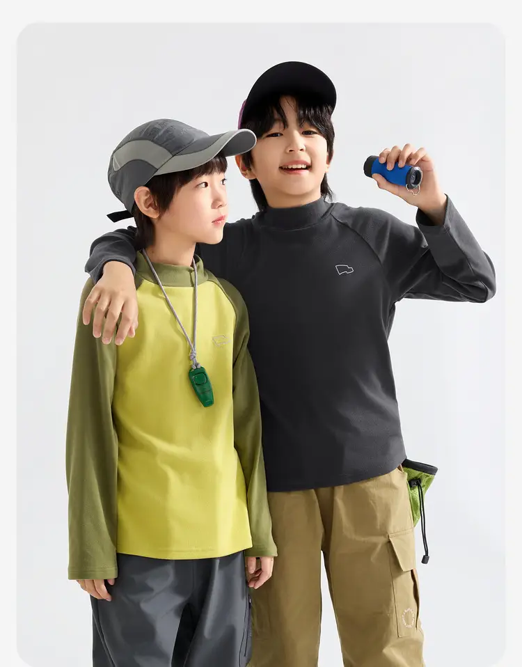 Children's Long Sleeve T-Shirt Light Green Grey — feature 31