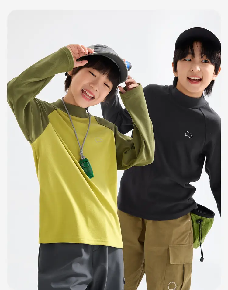Children's Long Sleeve T-Shirt Light Green Grey — feature 33