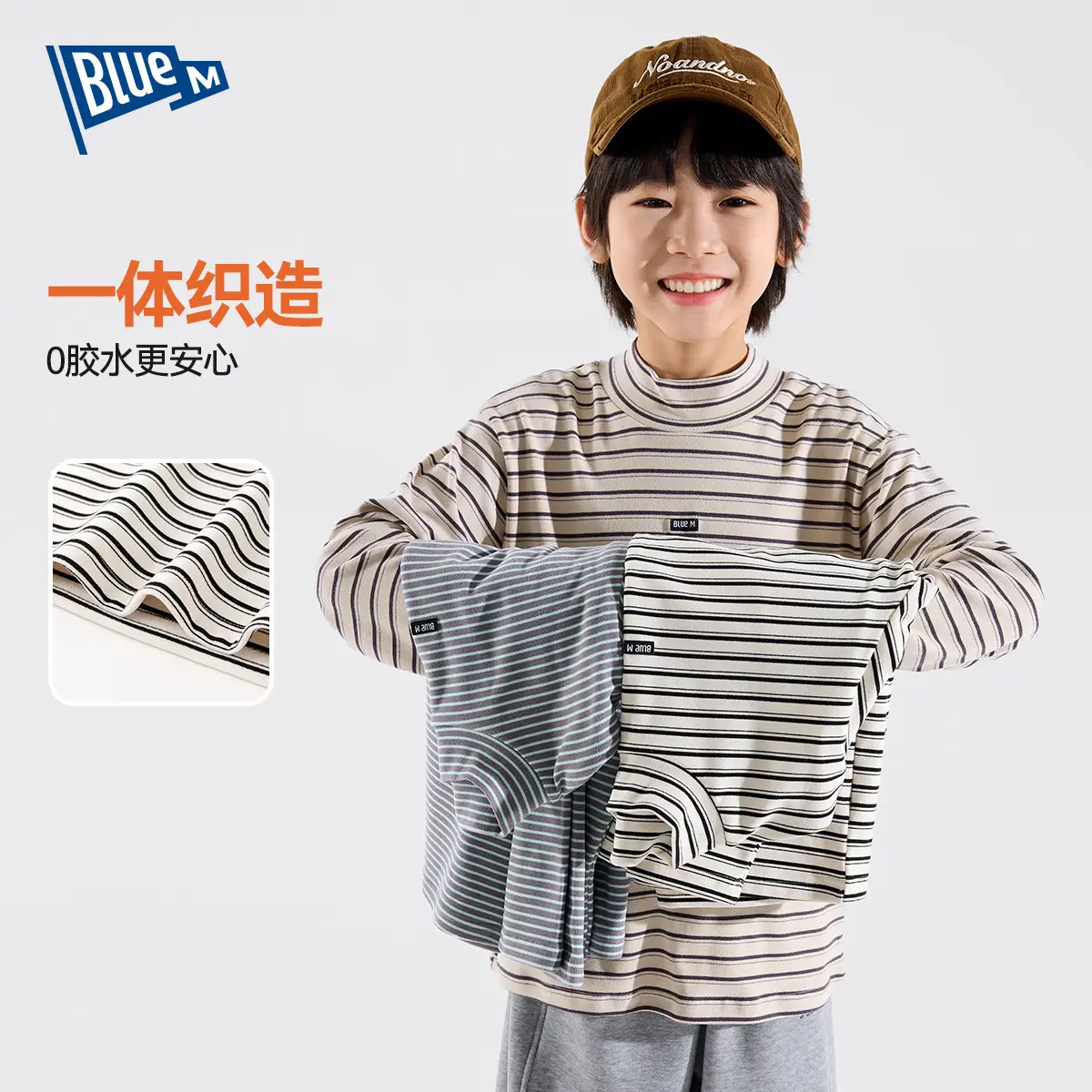 Children's Striped Long Sleeve T-Shirt Grey White