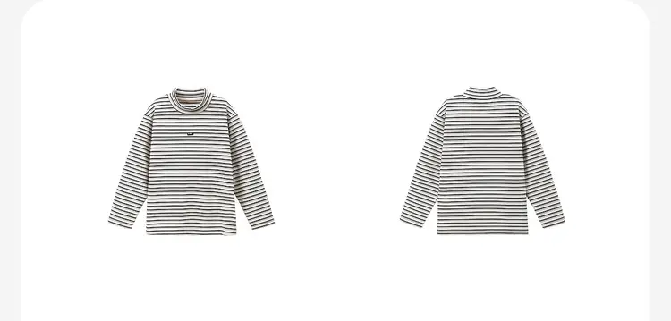 Children's Striped Long Sleeve T-Shirt Grey White — feature 12