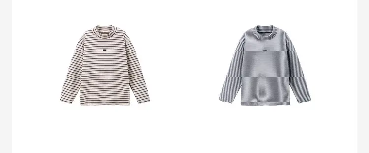 Children's Striped Long Sleeve T-Shirt Grey White — feature 13