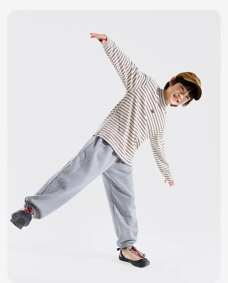 Children's Striped Long Sleeve T-Shirt Grey White — feature 20