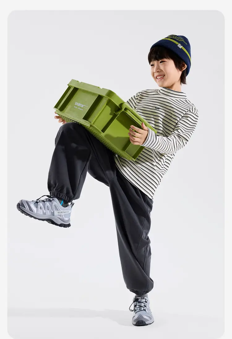 Children's Striped Long Sleeve T-Shirt Grey White — feature 25