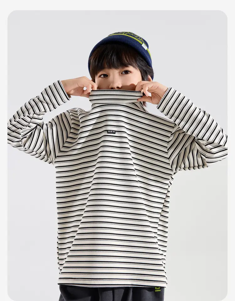 Children's Striped Long Sleeve T-Shirt Grey White — feature 26