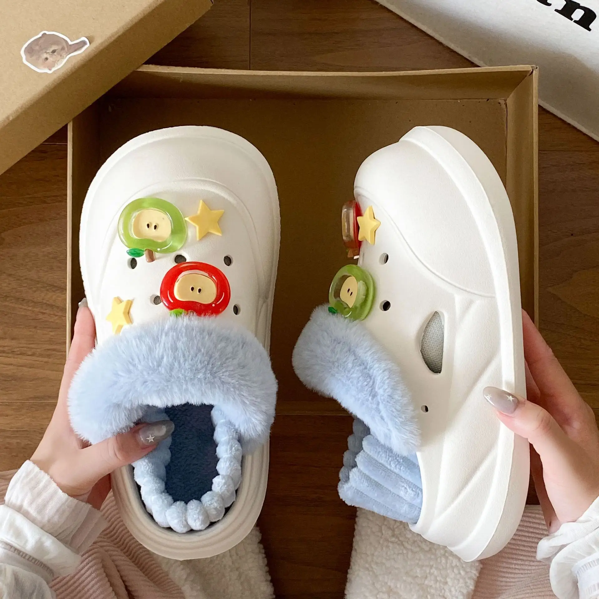 Women's Cute Furry Shoes for Winter Travel Warm Slippers - Image 46