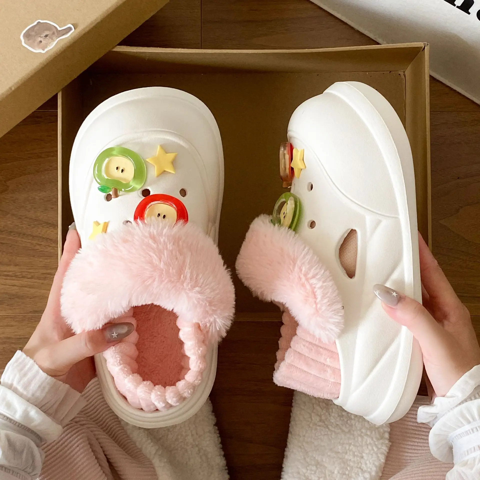 Women's Cute Furry Shoes for Winter Travel Warm Slippers - Image 47