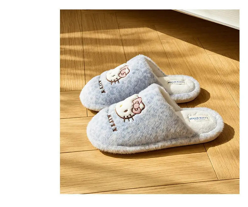 Qidan Shoe Factory Genuine Sanrio Cotton Slippers for Women Autumn and Winter Home Indoor Fleece-Lined Warm Anti-Slip Floor Slippers — feature 4