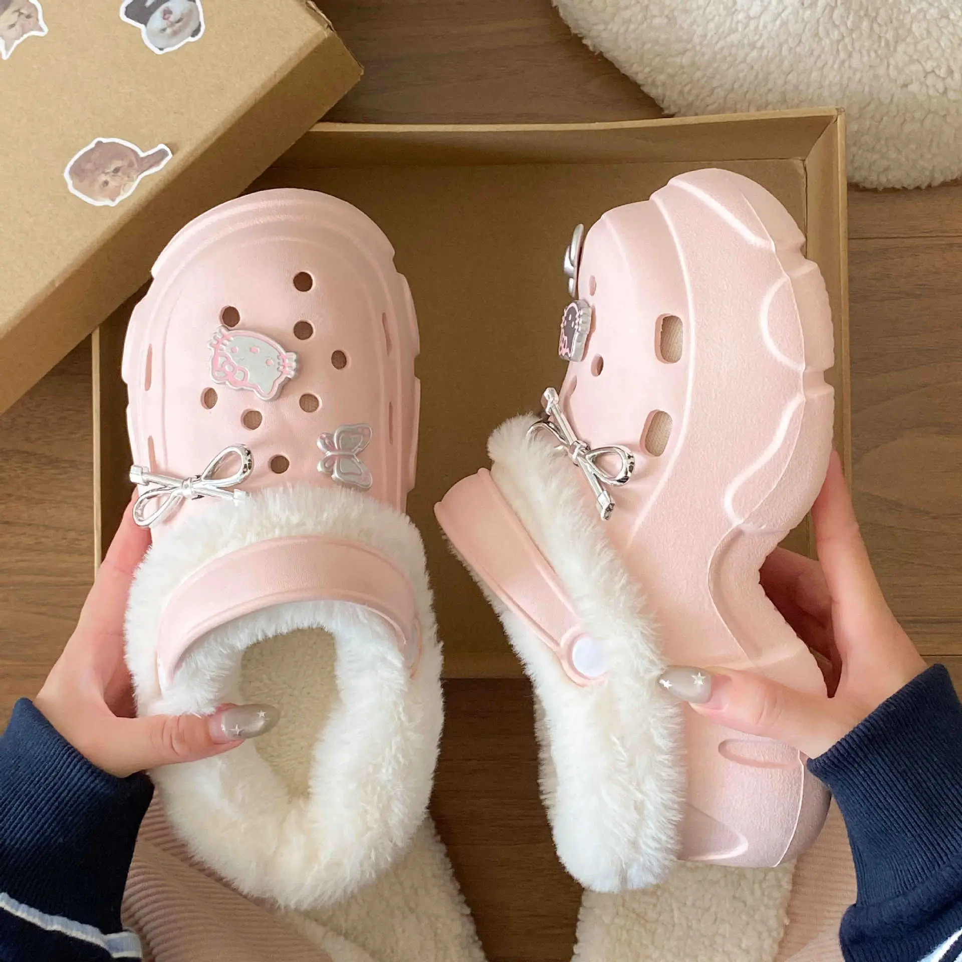 2025 New Black Cotton Slipper Eva Clogs Autumn Winter - Image 6