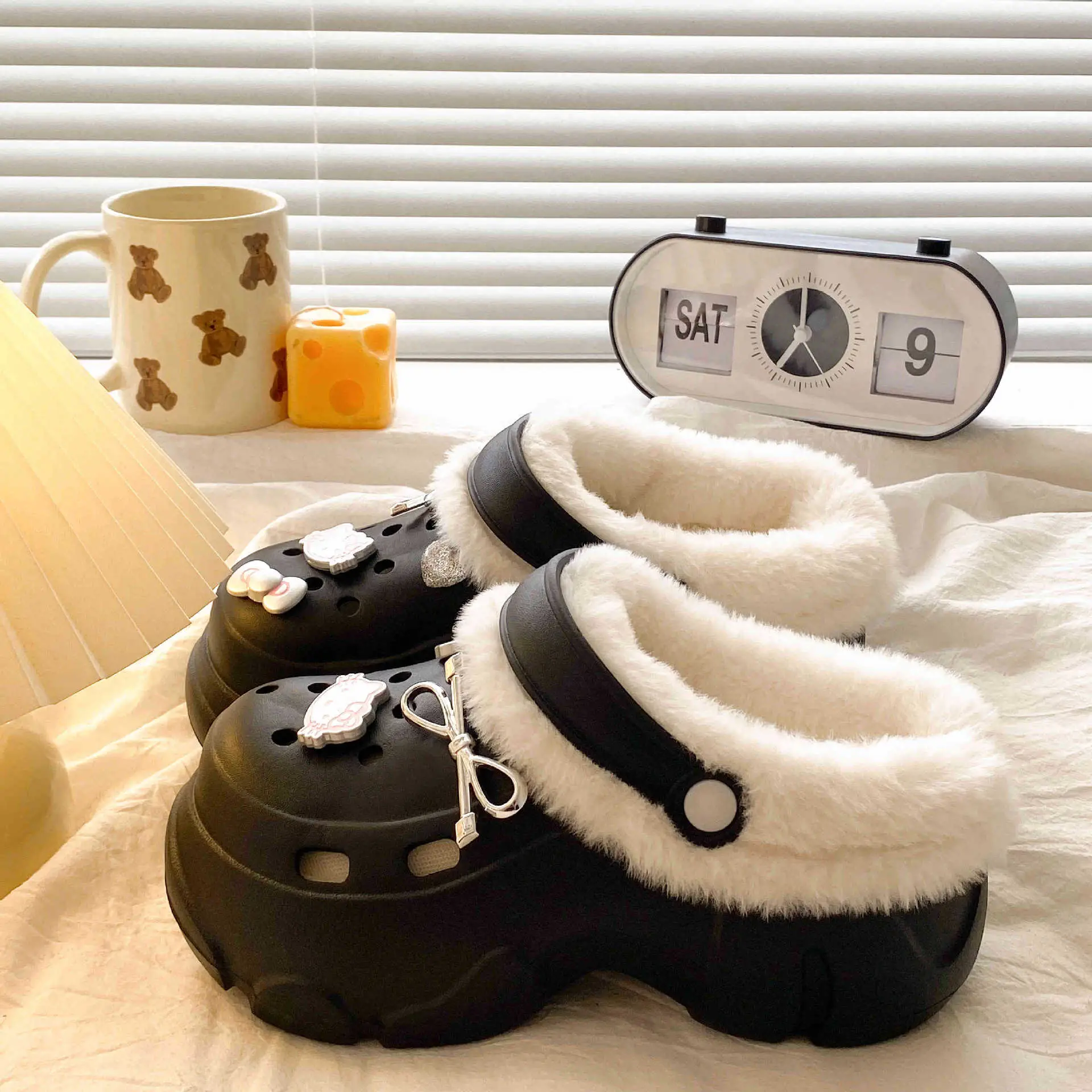 2025 New Black Cotton Slipper Eva Clogs Autumn Winter - Image 7