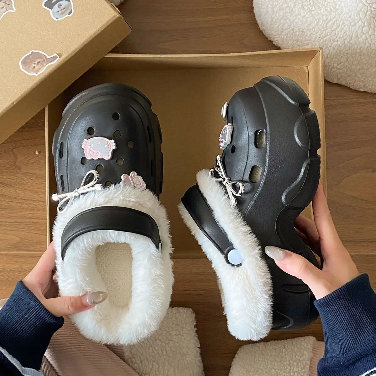2025 New Black Cotton Slipper Eva Clogs Autumn Winter — feature 27