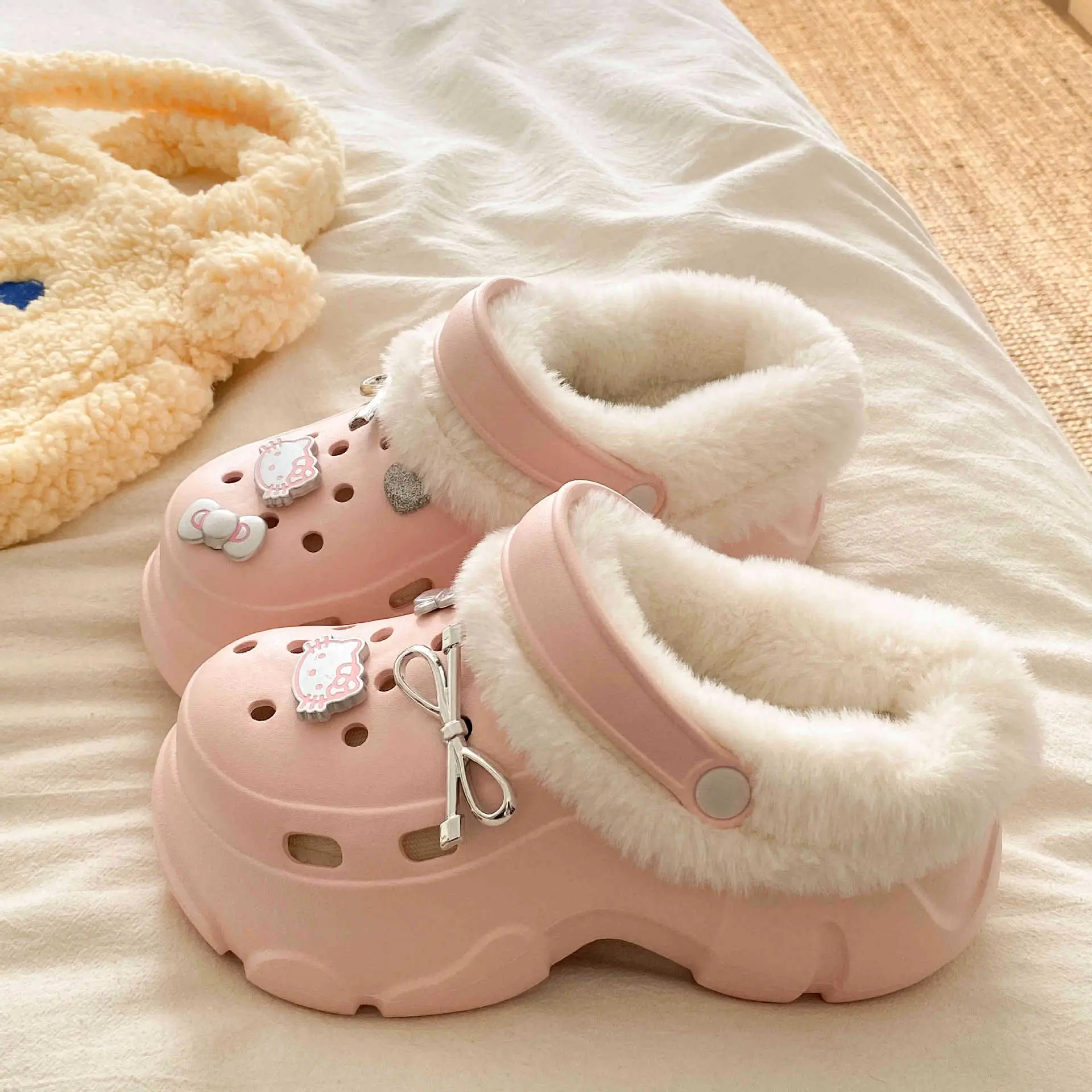 2025 New Black Cotton Slipper Eva Clogs Autumn Winter - Image 4