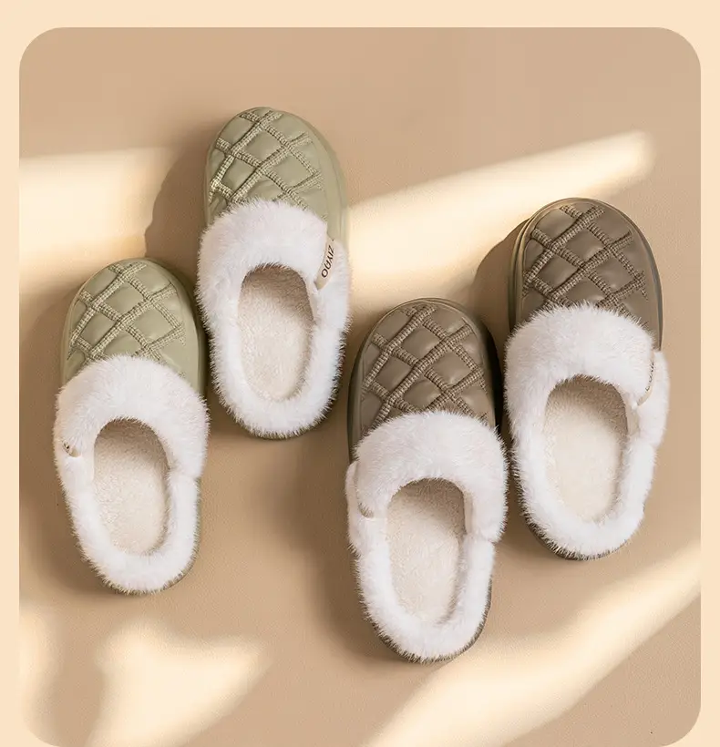 Women Winter Warm PU Leather Slippers — feature 14