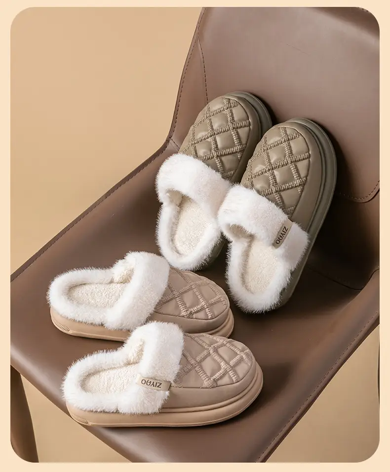 Women Winter Warm PU Leather Slippers — feature 16