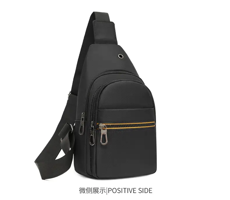 Men's Waterproof Nylon Crossbody Bag Blue Black Multi Compartment — feature 25