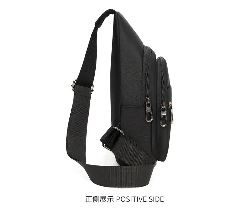 Men's Waterproof Nylon Crossbody Bag Blue Black Multi Compartment — feature 26