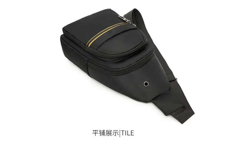 Men's Waterproof Nylon Crossbody Bag Blue Black Multi Compartment — feature 29