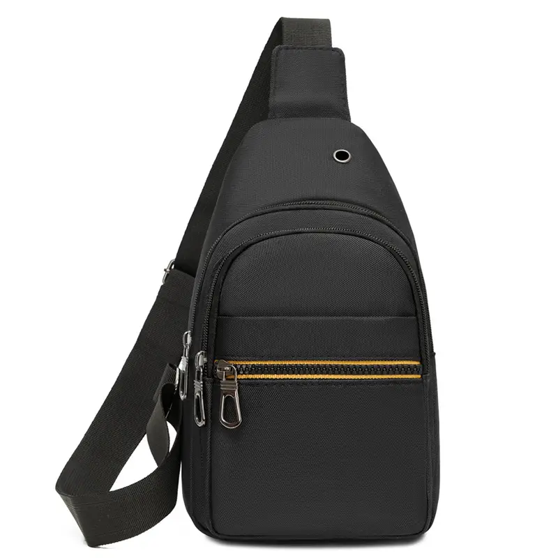 Men's Waterproof Nylon Crossbody Bag Blue Black Multi Compartment - Image 2