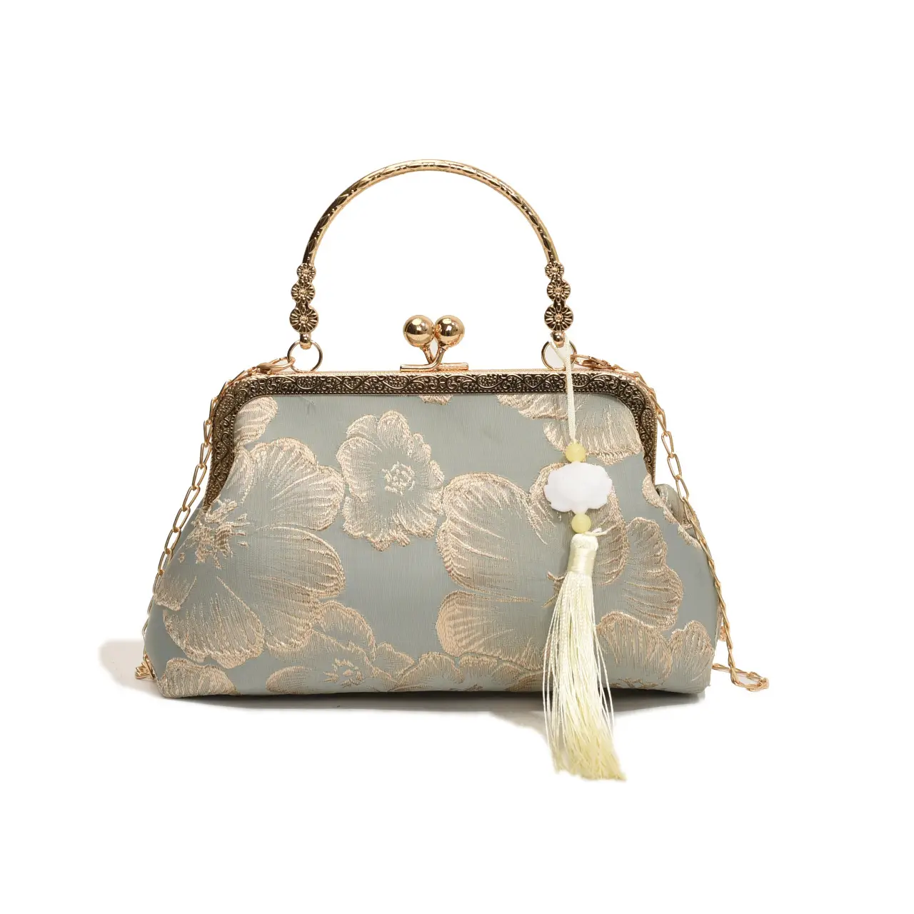 Chinese Embroidered Evening Bag Silk Travel Handbag Women - Image 3