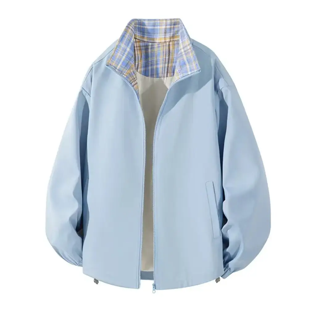 Fitcheck Plaid Splicing Jacket Men's Spring & Fall Retro Design Hooded Top American Lapel Couple Jacket