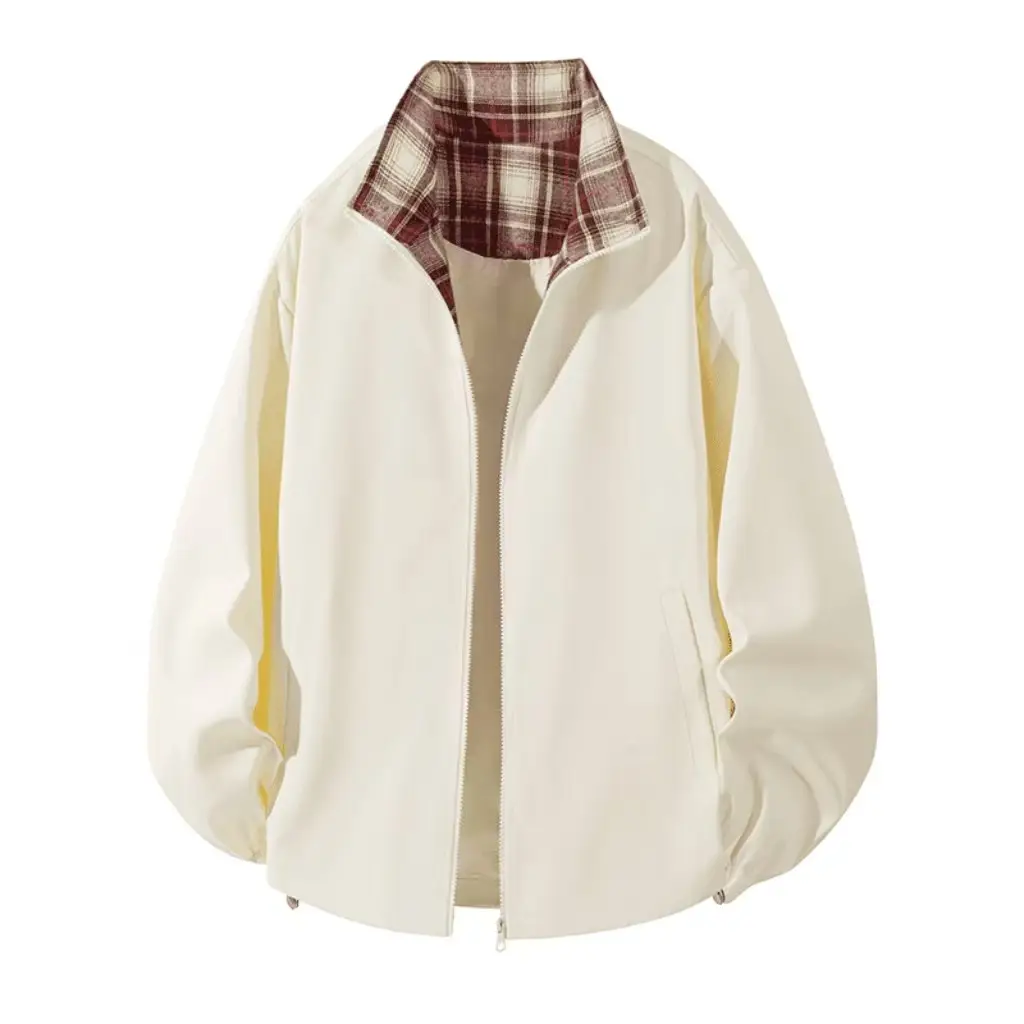Fitcheck Plaid Splicing Jacket Men's Spring & Fall Retro Design Hooded Top American Lapel Couple Jacket