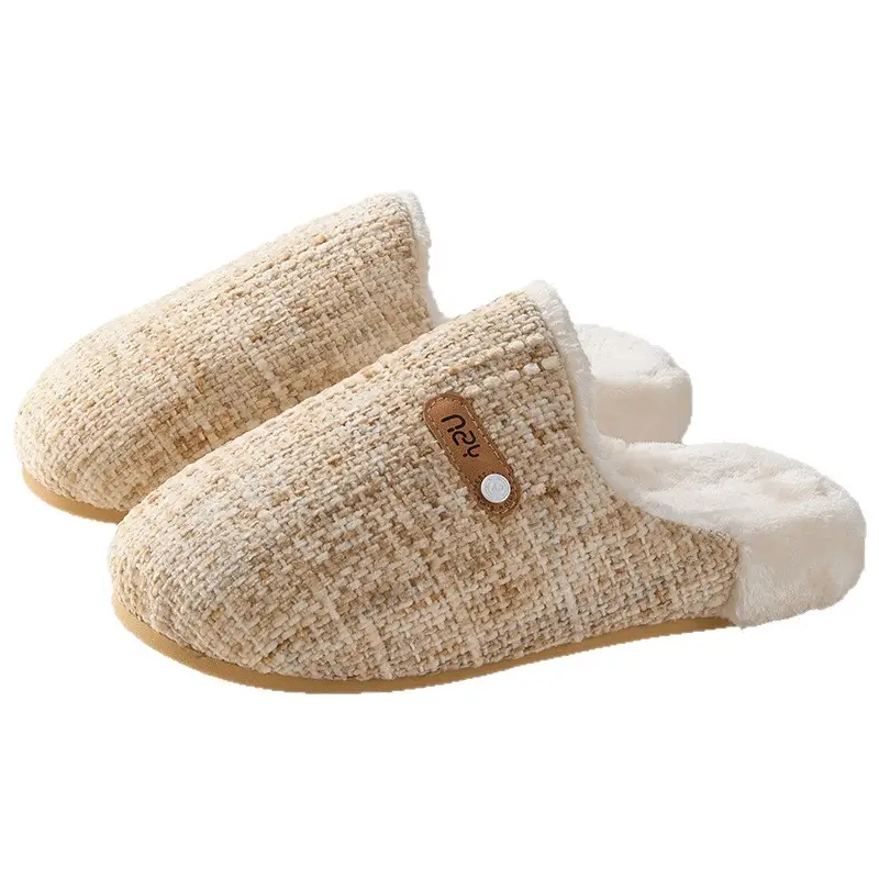 Qidan Shoe Factory Cotton Slippers Women's Autumn and Winter Retro Style Home Indoor Fleece-Lined Warm Thick-Soled Couple Cotton Slippers - Image 8