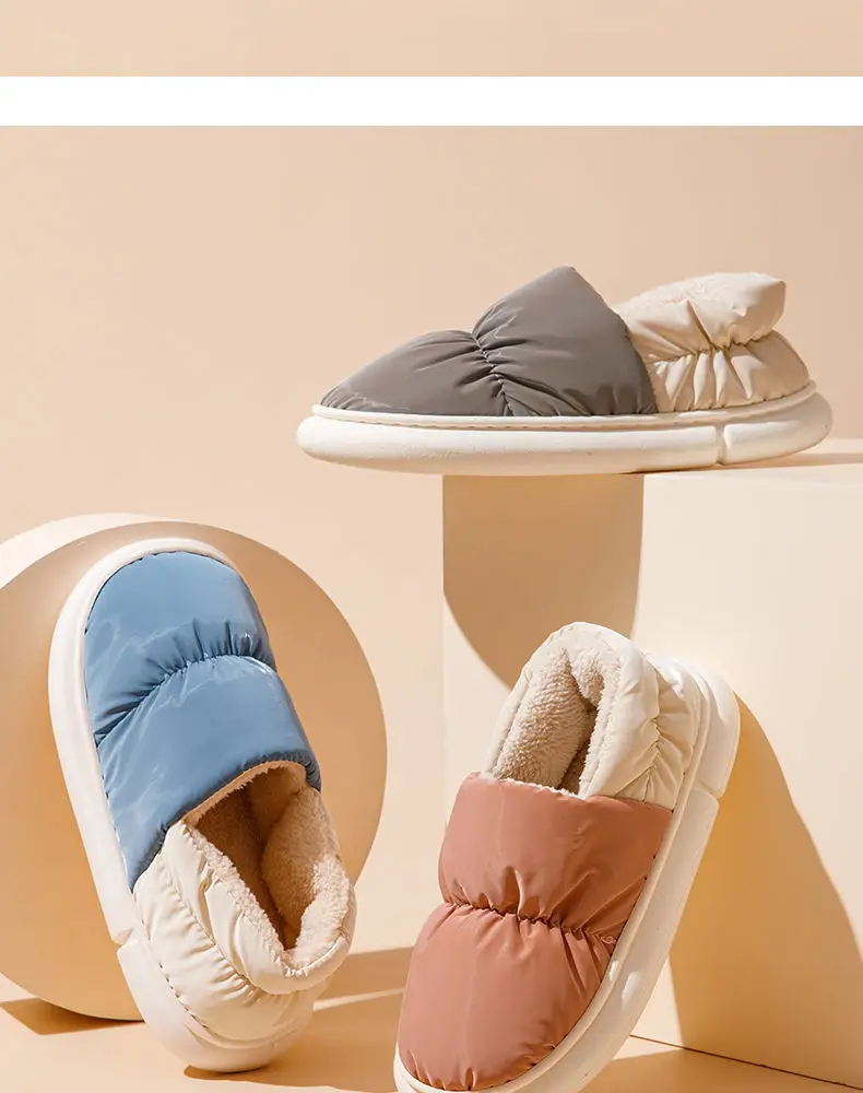 Cotton Slippers for Men and Women, Home Shoes, down Cloth Waterproof Bags and Outer Wear, Thick-Soled Indoor Slippers, Cold-Resistant and Warm Cotton Slippers — feature 15