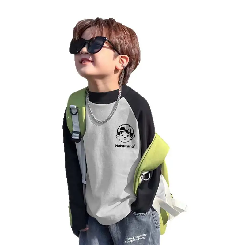 Boys Half Turtleneck T-Shirt Autumn Winter German Velvet Warm Bottoming Shirt 2025 New Kidsren's Raglan Long-Sleeved Top - Image 8