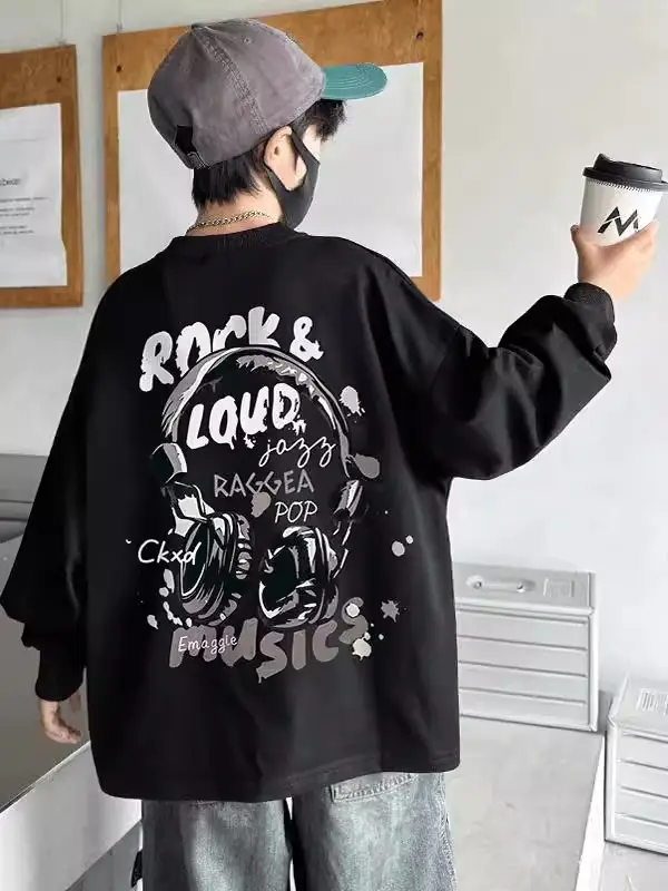 Autumn Winter Boys Cotton Long Sleeve T-Shirt White — feature 5