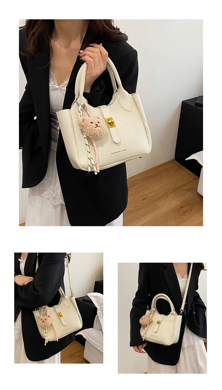 Women's Cream Crossbody Bag with Cute Decor — feature 14