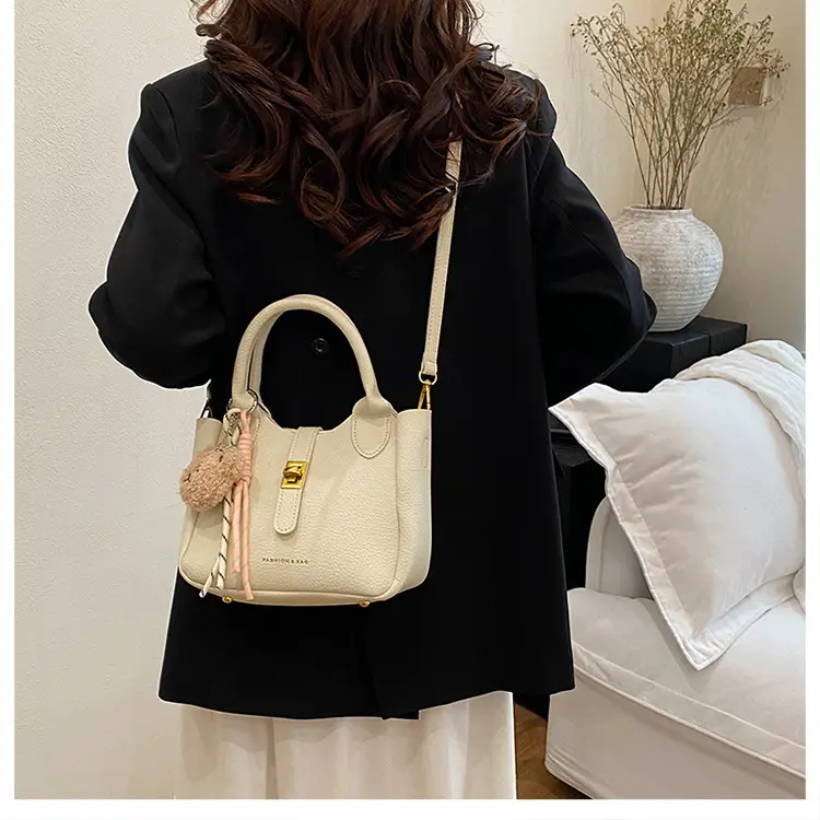 Women's Cream Crossbody Bag with Cute Decor — feature 6