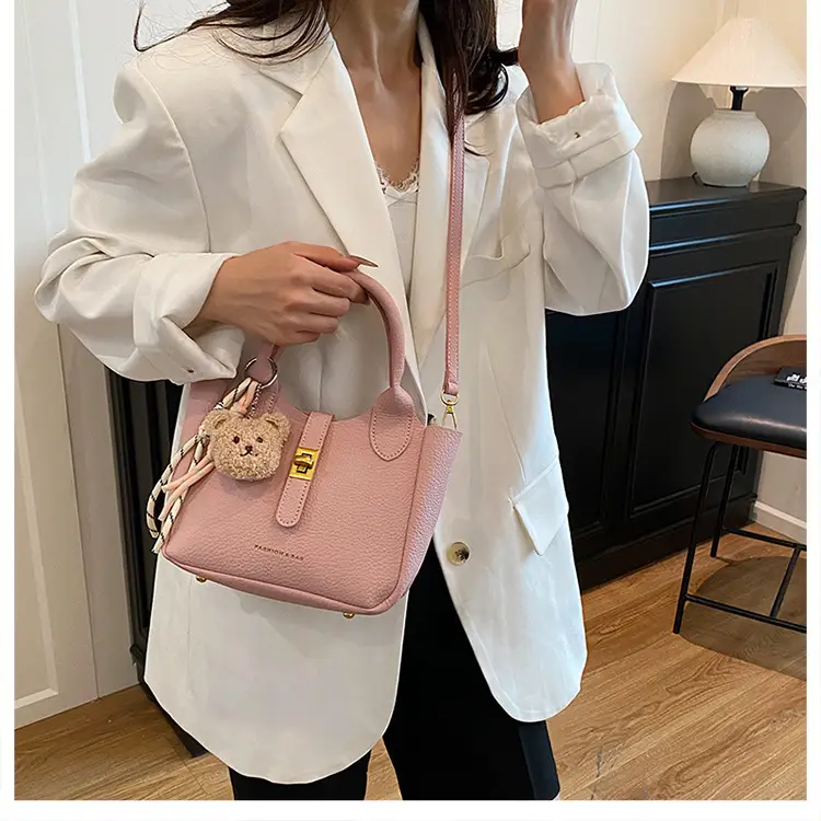 Women's Cream Crossbody Bag with Cute Decor — feature 7