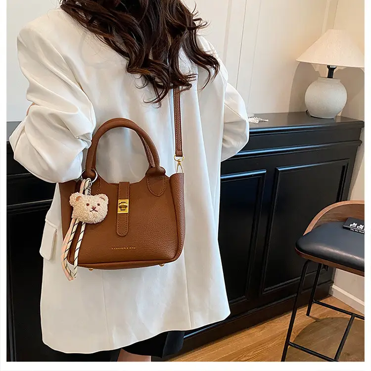 Women's Cream Crossbody Bag with Cute Decor — feature 8