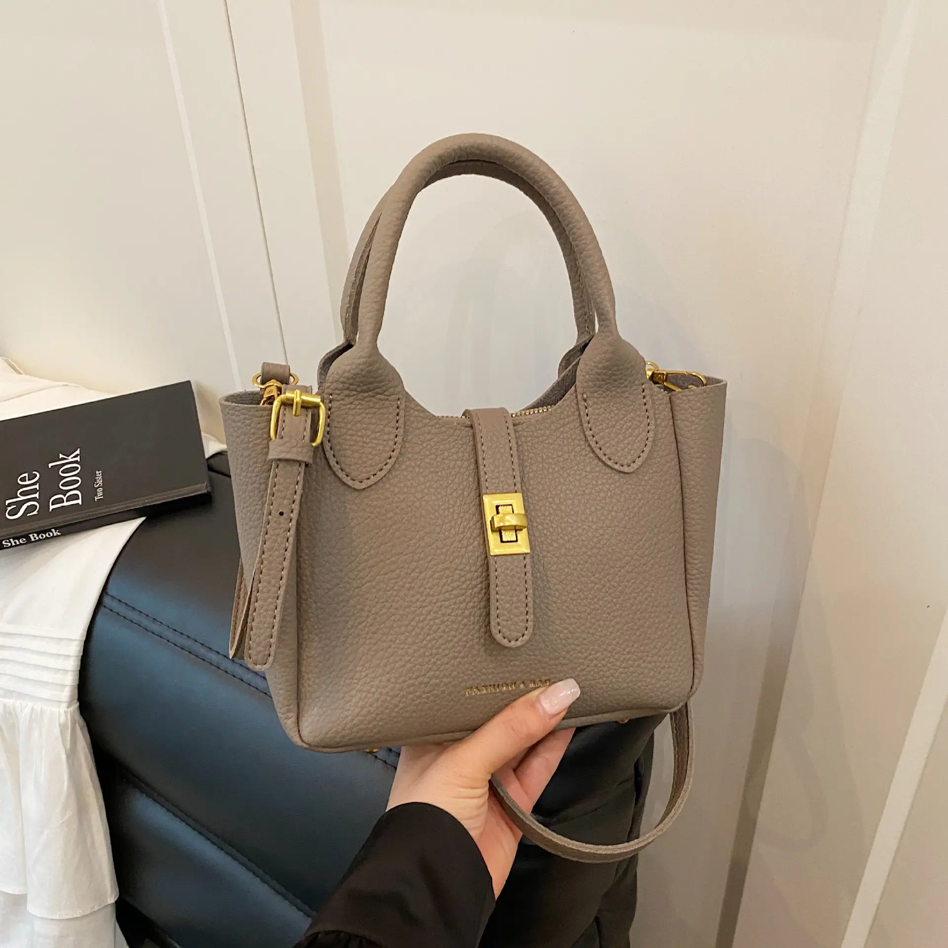 Women's Cream Crossbody Bag with Cute Decor - Image 4