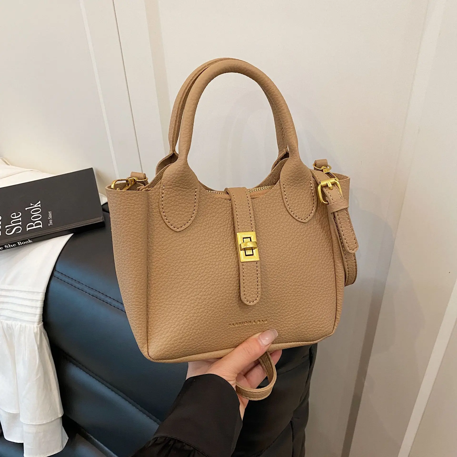 Women's Cream Crossbody Bag with Cute Decor - Image 6
