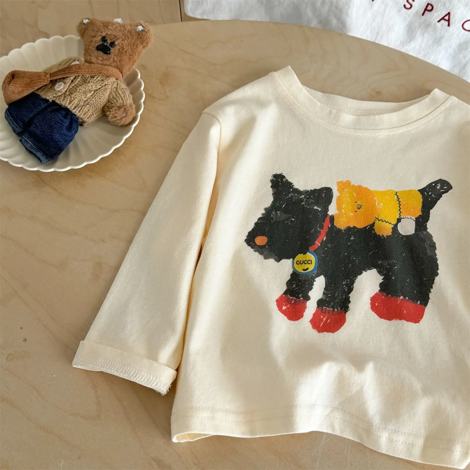 Children's Cartoon Long Sleeve T-Shirt Cream — feature 15